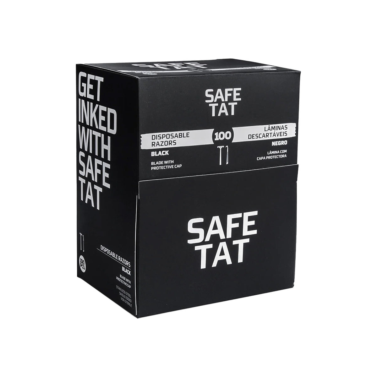 SafeTat Black Razors – Rasuradoras Negras Desechables (100 uds.)
