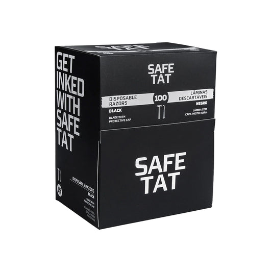 SafeTat Black Razors – Rasuradoras Negras Desechables (100 uds.)