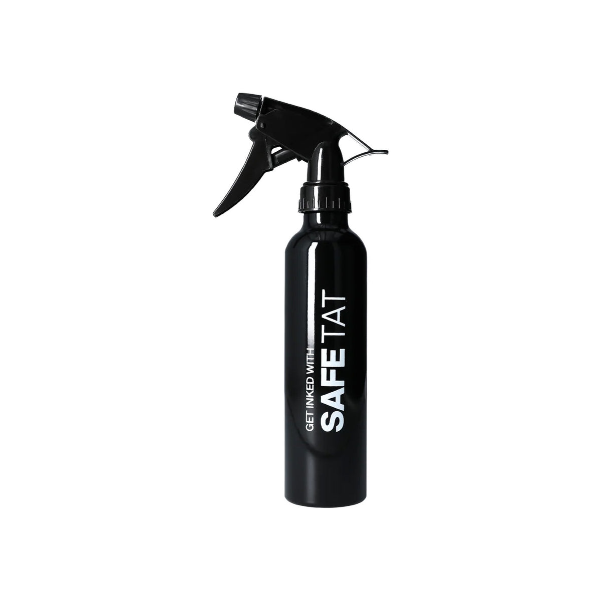SafeTat – Botella Pulverizadora de Aluminio Negra (300 ml)